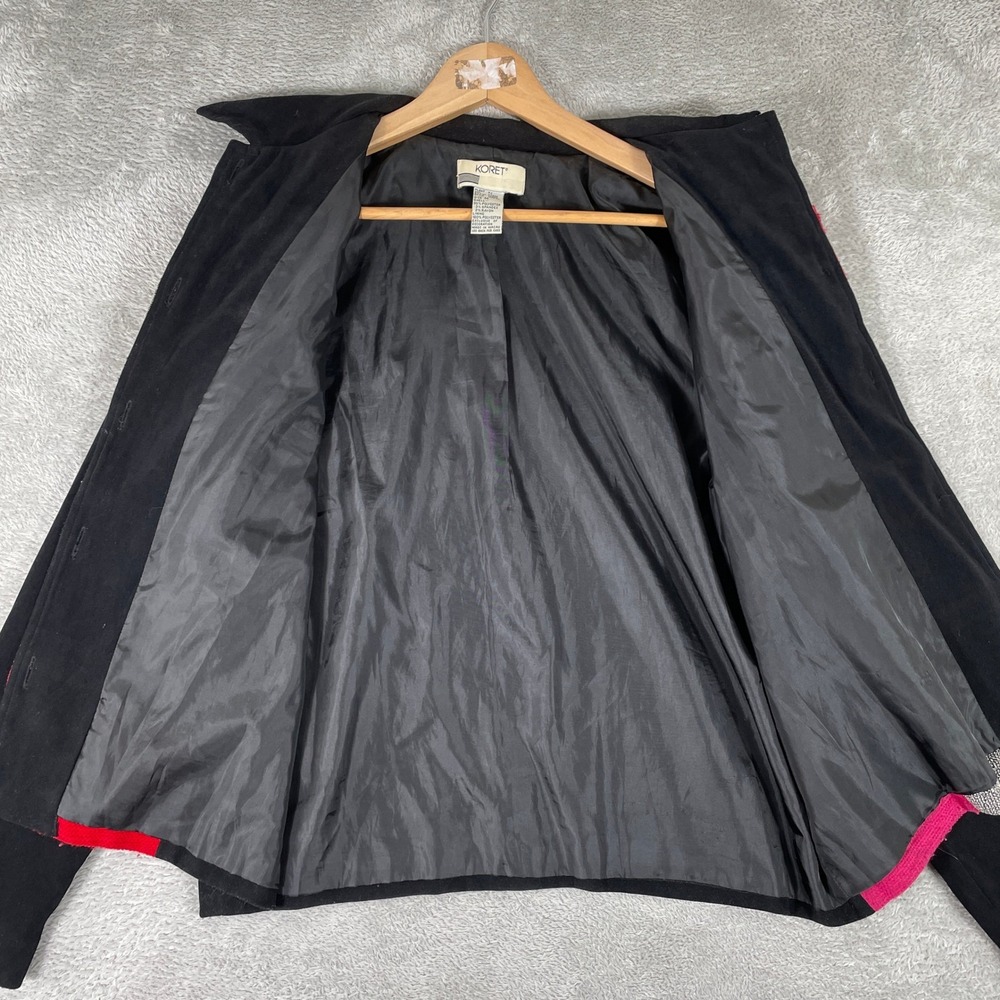 Koret Patchwork Jacket Womens Medium Black Floral… - image 6